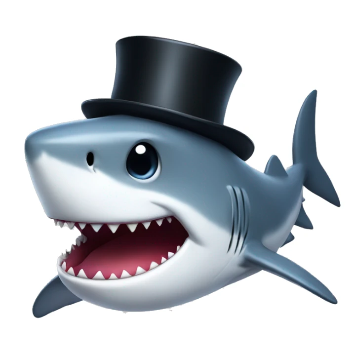 Shark with a top hat sticker