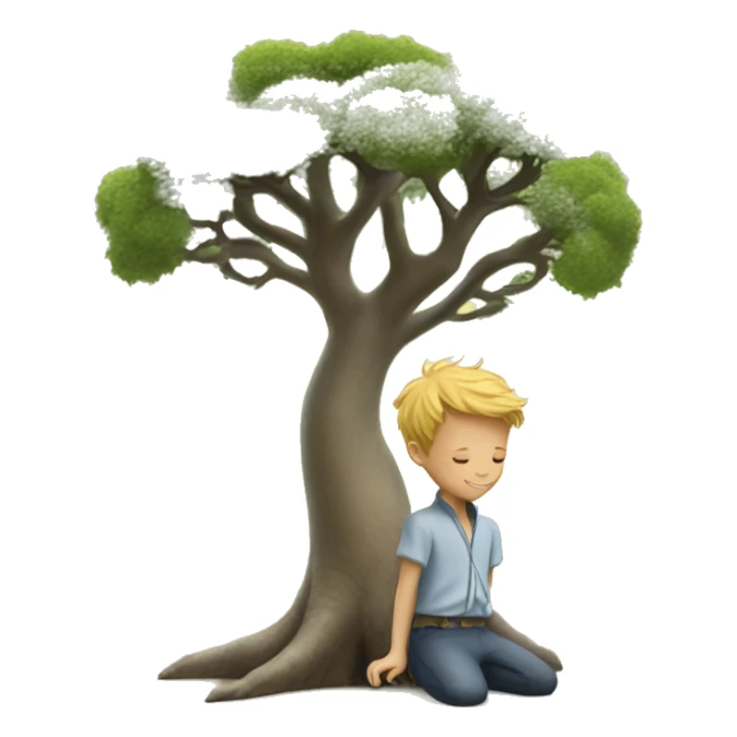 The little prince by the baobab tree sticker