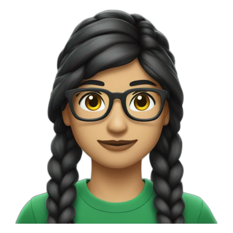 Mia Khalifa black braid white tshirt green sleeves slytherin logo sticker