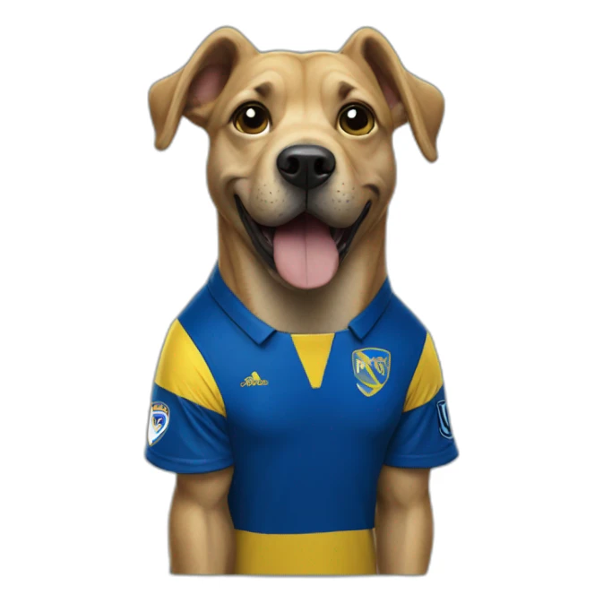 Dog with a boca juniors shirt sticker