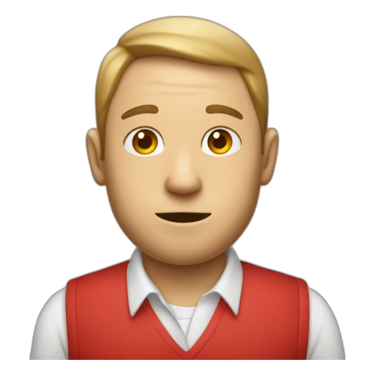 un humain a tete de cerf avec une chemise rouge sticker