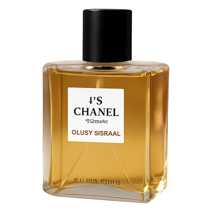 Remove the background, keep only the realistic Chanel perfume bottle with black cap, preserving luxury branding, on a transparent background. sticker