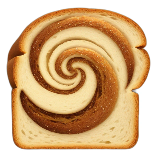 brown rye swirl in the middle of bread slice sticker
