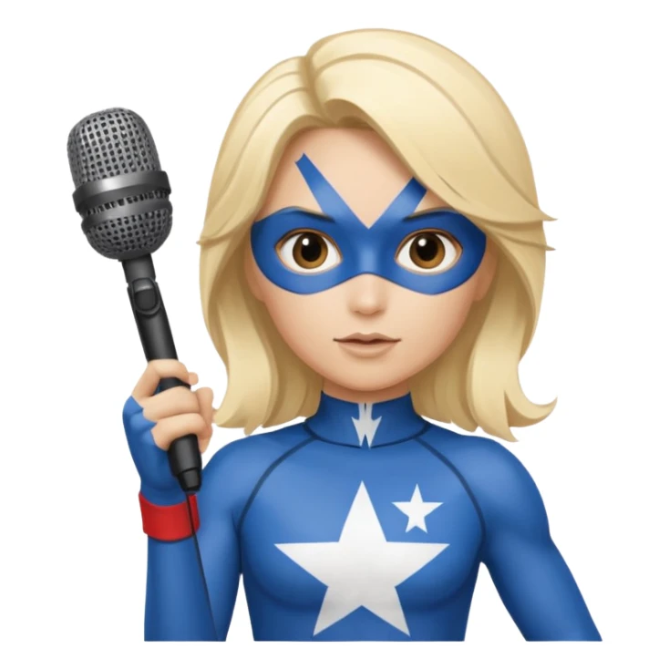 Quebec rockstar super hero blonde Quebec flag and microphone sticker