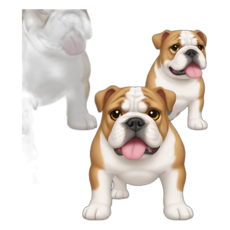 Dog english Bulldog full body sticker