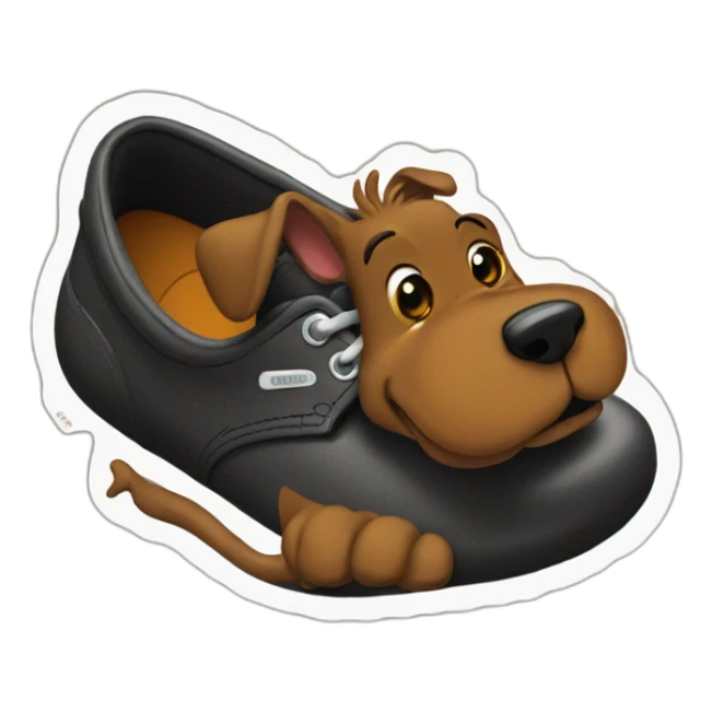 black scooby doo inside of a shoe sticker
