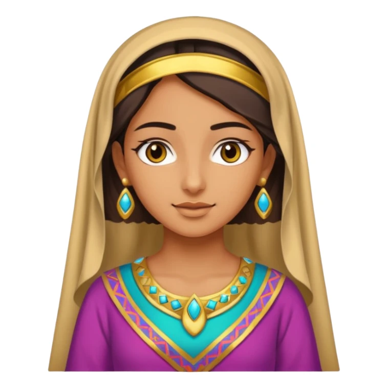 Chica árabe con túnica de colores y dorado sticker