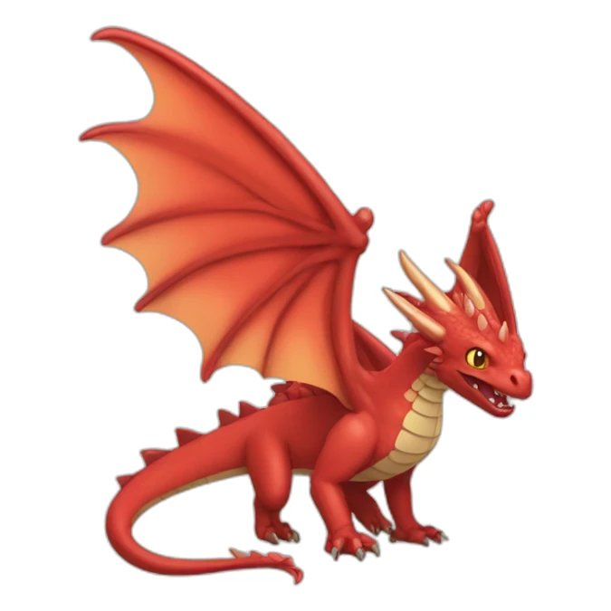 red Drangon with wings in the style of pokemon sticker