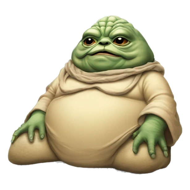 Jabba the Hutt from Star Wars with a laptop sticker