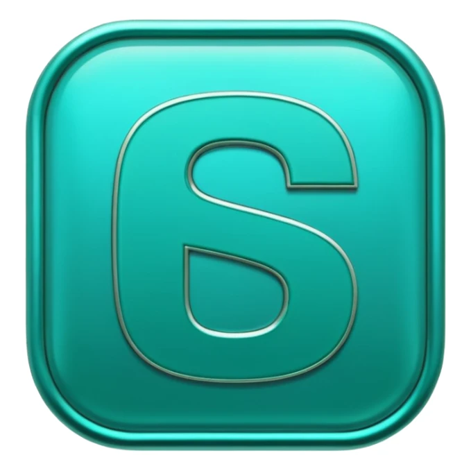 Create a custom emoji badge featuring a stylized, letter “S”. Use the Platinum rank style from League of Legends: teal-green metallics, reflective surfaces, and a futuristic elegant frame. Vibrant and high readability.
 sticker