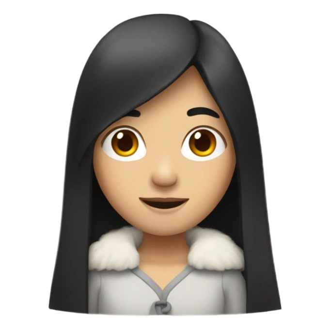 asian chinese with long black hair sticker