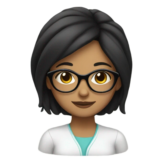 Girl with black hair and glasses sticker