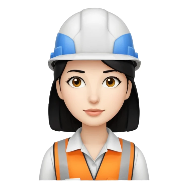 Ingeniera industrial casco blanco y cabello negro sticker