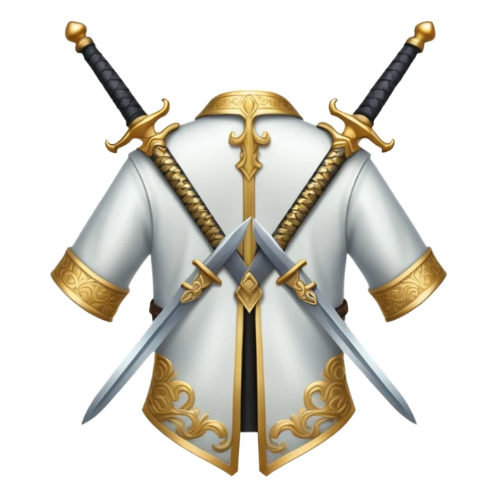 Clothes with swords on the back of it sticker