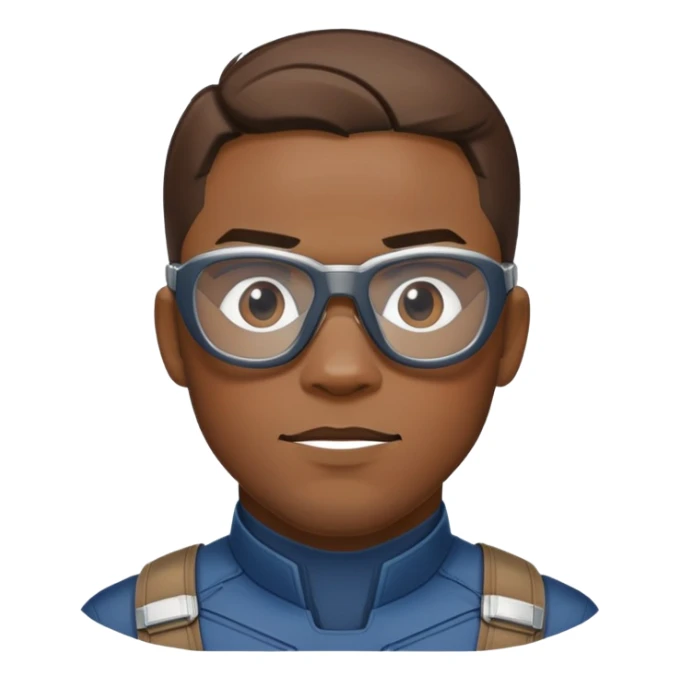 sam wilson with side-whiskers wear safety glasses from  from captain america: civil war sticker