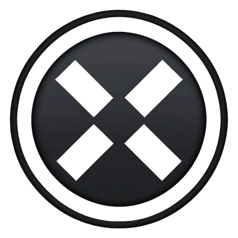 The image is a red background with a white circle in the center. Inside the circle, there is a black Nazi symbol, which appears to be a swastika. The symbol is in the shape of a circle with a diagonal line running through it, creating a zigzag pattern. The overall design is simple and minimalistic. sticker