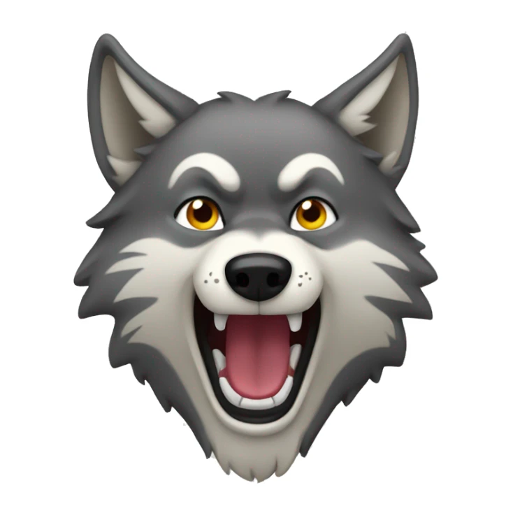 wolf mouth open sticker