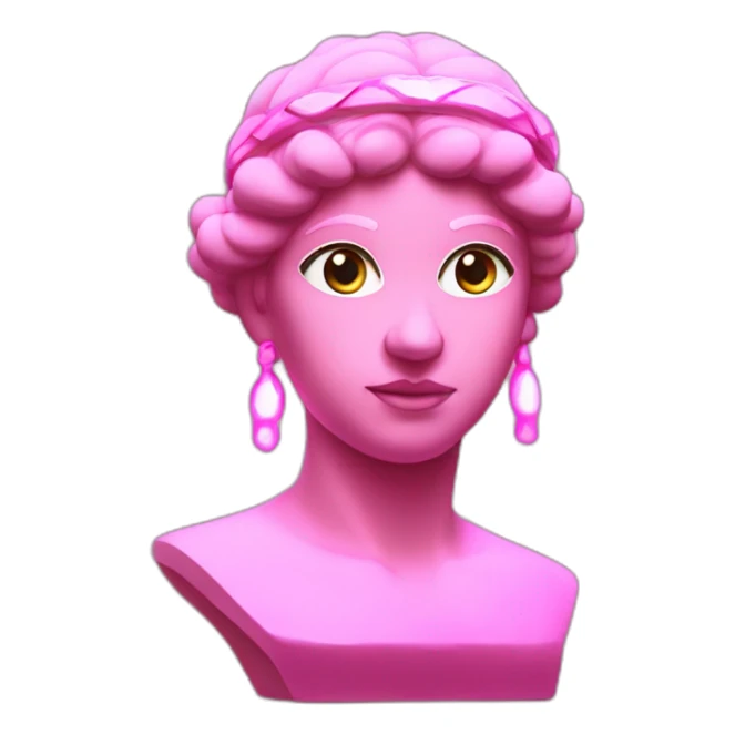 pink greek bust with glowing headband sticker