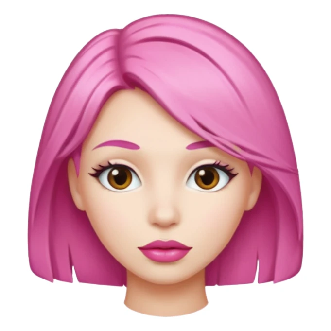 woman Pink lips, deifferent hair. sticker
