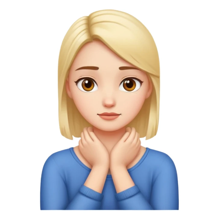 girl with her arms crossed and hands on neck sticker