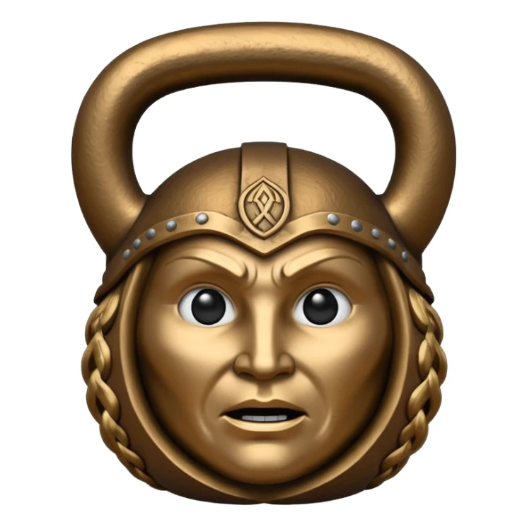 Kettlebell con la cara de una vikinga sticker
