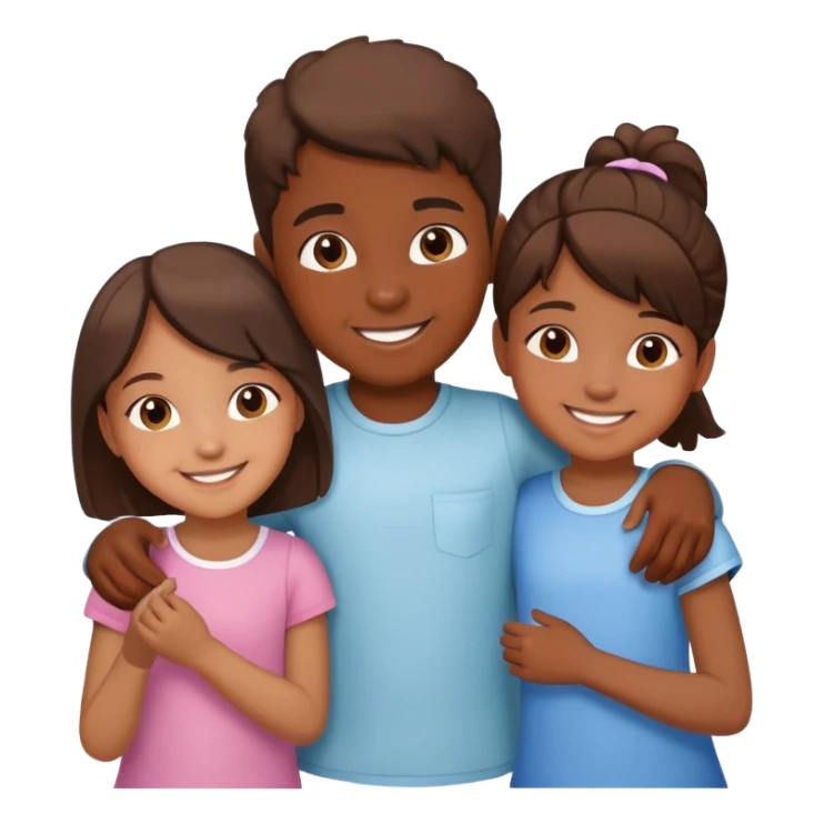 siblings playing together - one boy and two girls sticker