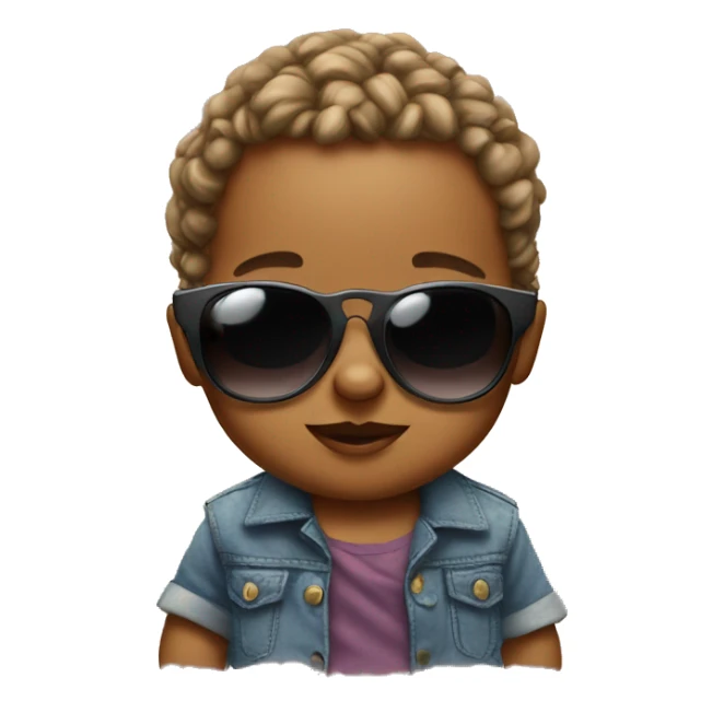 Cute baby wearing cool shades sticker