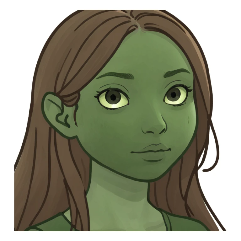 Girl with long brown hair sticker