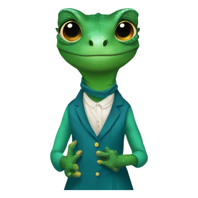 Lizard in dress sticker