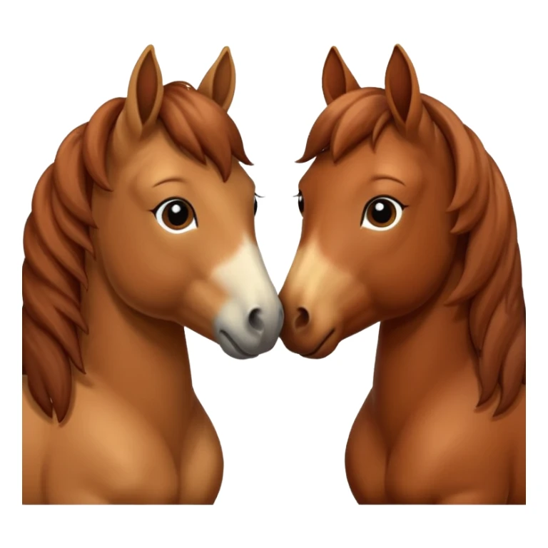 horses kissing heart sticker