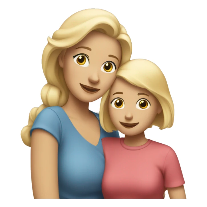 Blonde mom, hugging blonde, grown-up daughter sticker