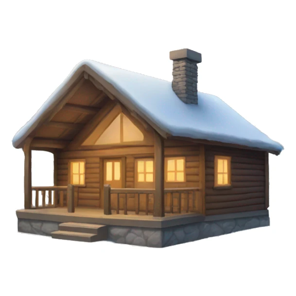 winter cabin sticker