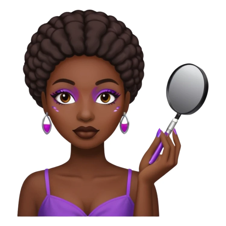 Black email doing her makeup with the brand rare beauty  sticker