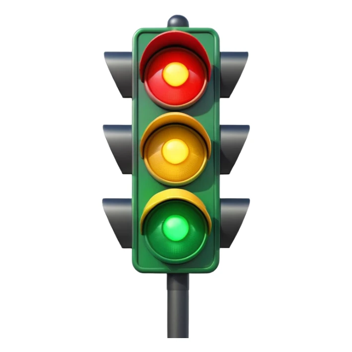 isometria illustrazione 3d Semaforo sticker