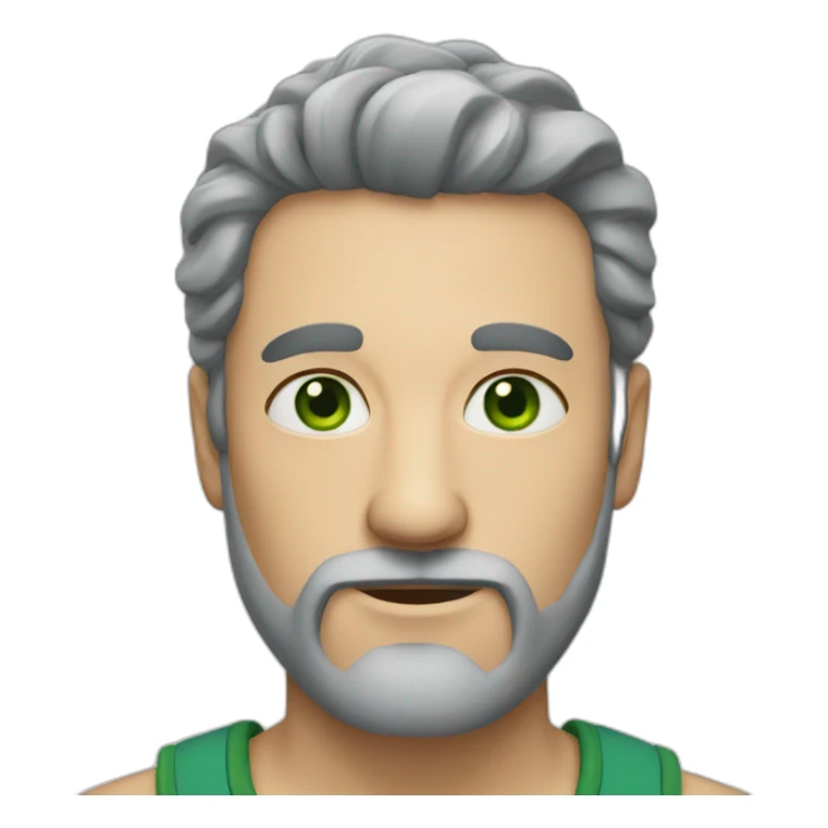 a man with a blue beard and green eyes sticker