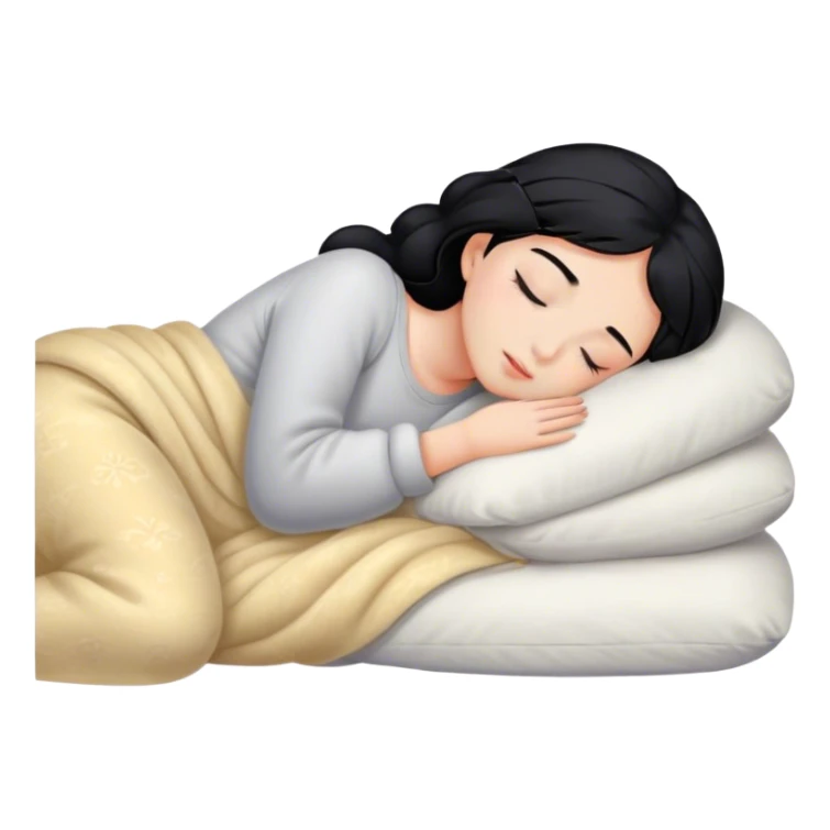 black hair girl sleeping sticker