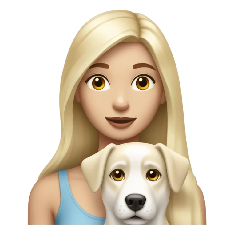 long blonde girl with cream husky dog sticker