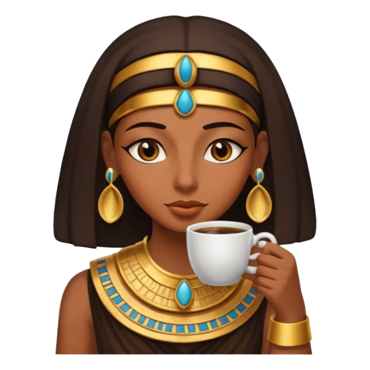 ancient egypt woman drink coffee sticker