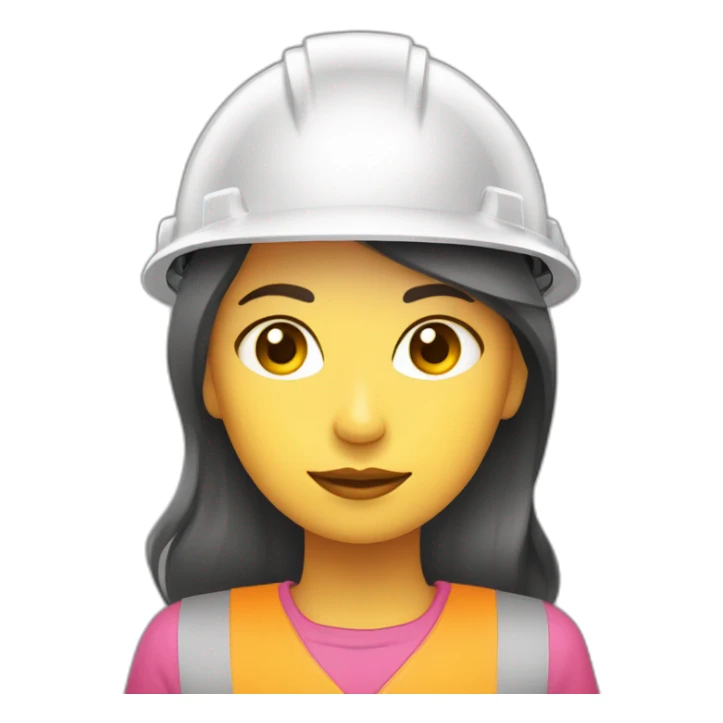 MUJER CON CABELLO AMARILLO INGENIERA EN CONSTRUCCIÓN CON CASCO DE SEGURIDAD BLANCO Y PLAYERA ROSA sticker