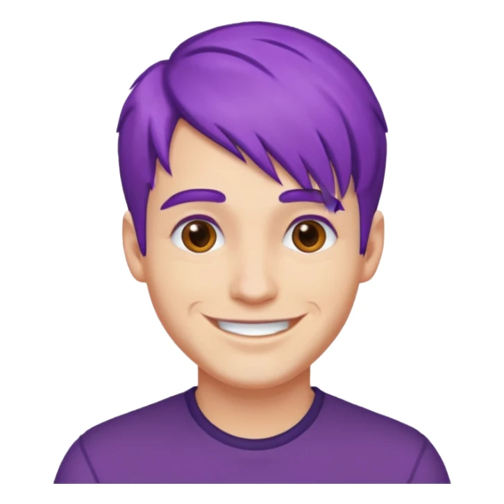 man with purple hair sticker