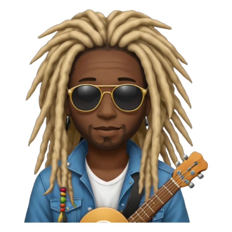 Musician with dreadlocks and sunglasses sticker