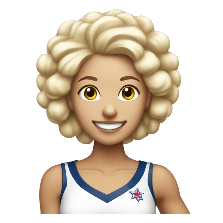 smiling blonde white cheerleader with pom poms sticker