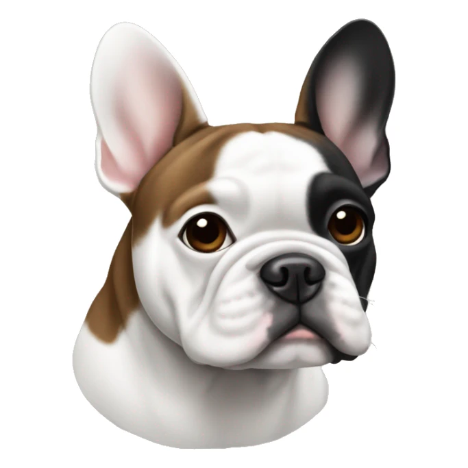 A black brown gray white French bulldog sticker