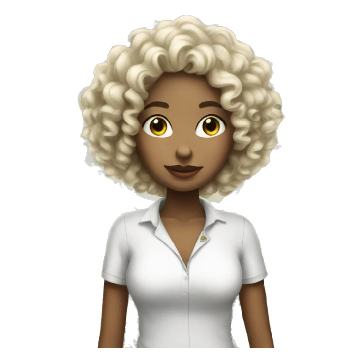 White curly girl with a lot of money sticker