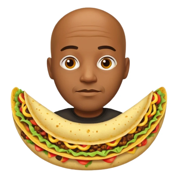 Bald black man in a taco sticker