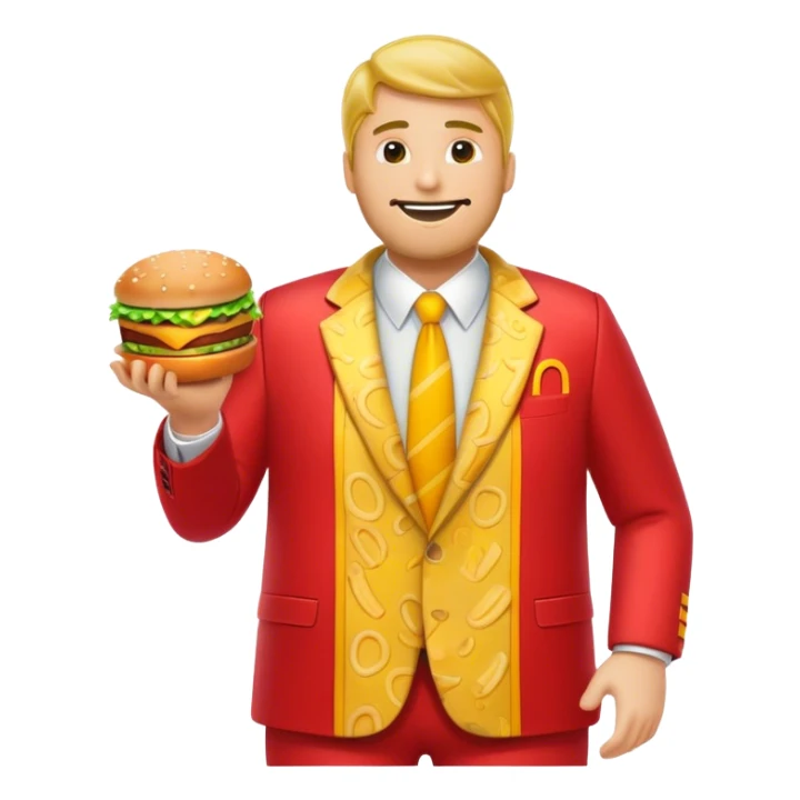 Guy in McDonald’s suit but dressed as Big Mac sticker
