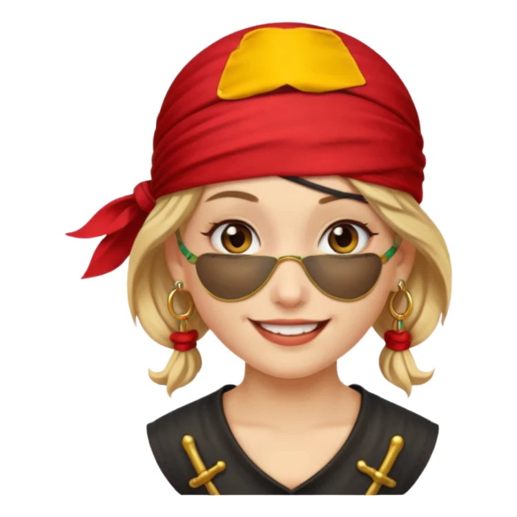 Creates a emoji for pirates girl sticker