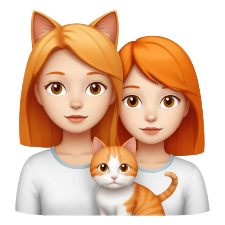Two stink brainless girls with white and orange cat sticker