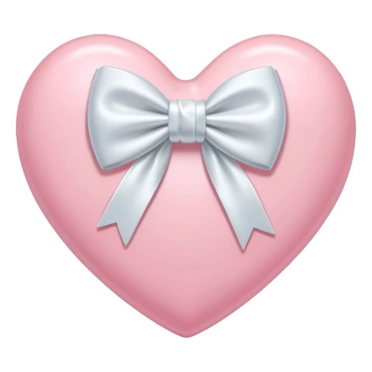 Pastel pink heart with white bow sticker