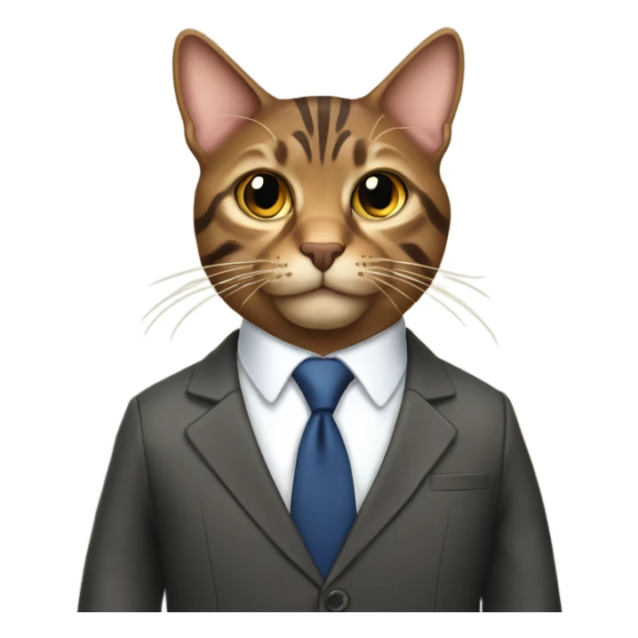 Brown tabby cat in business suit sticker